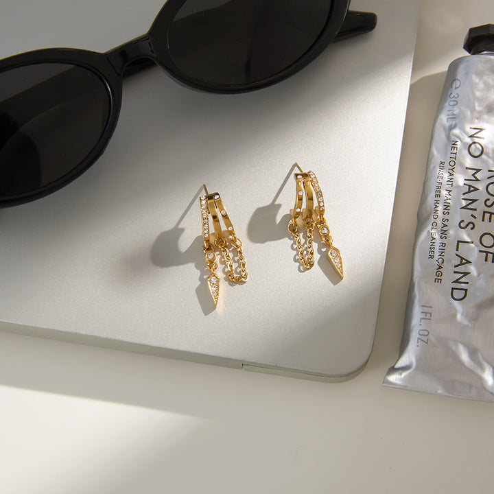Sirocco Chain and Spike Drop Earrings