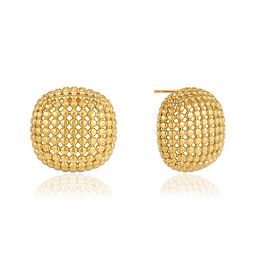 Anemone Mesh Dome Stud Earrings
