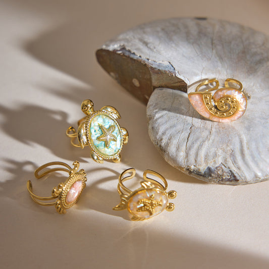 Lagoon Sea Turtle Open Ring