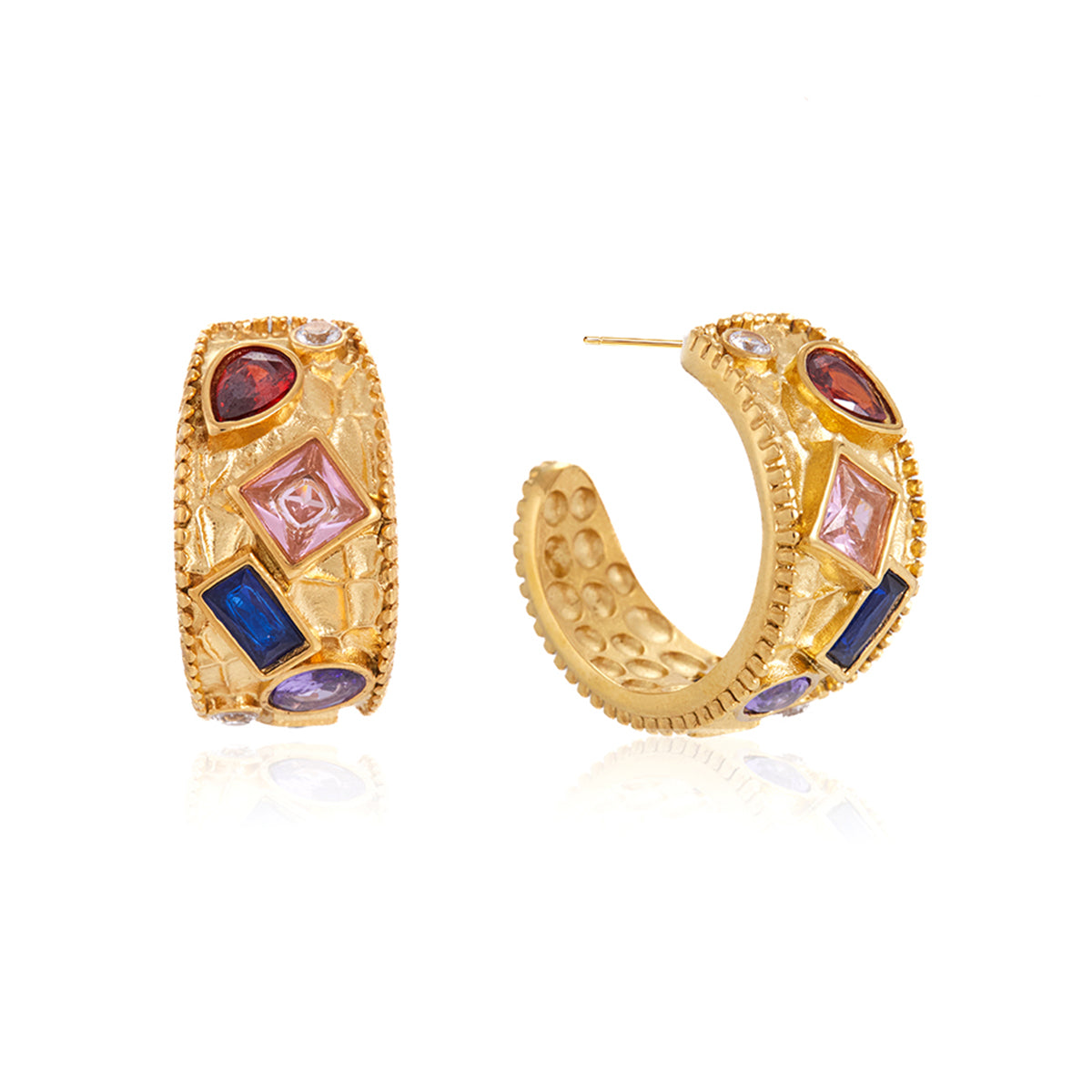 Cyclades Colour Stone Hoop Earrings