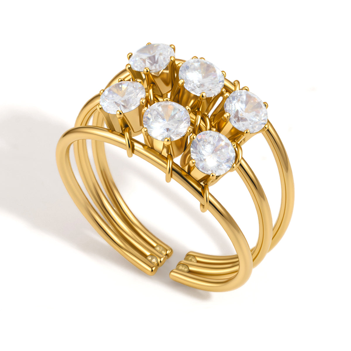 Halcyon Triple Layer Zircon Ring