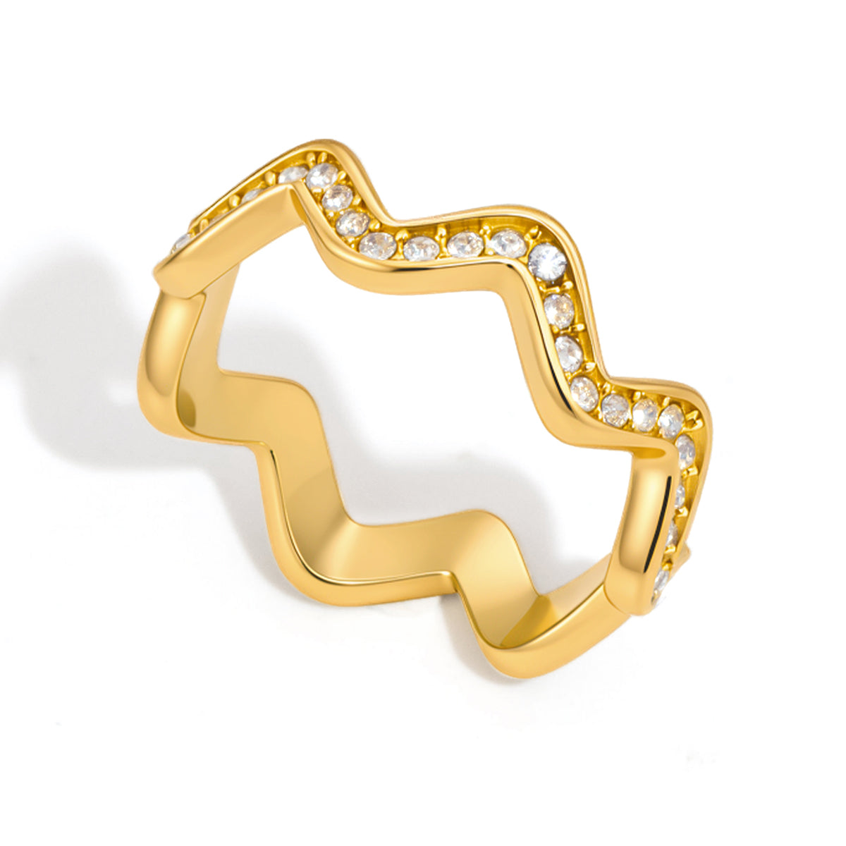 Meltemi Wave Crystal Band Ring