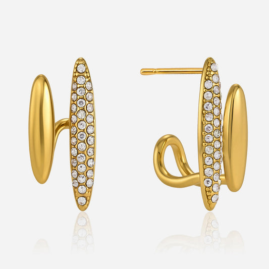 Menorca Pavé Double Bar Earrings