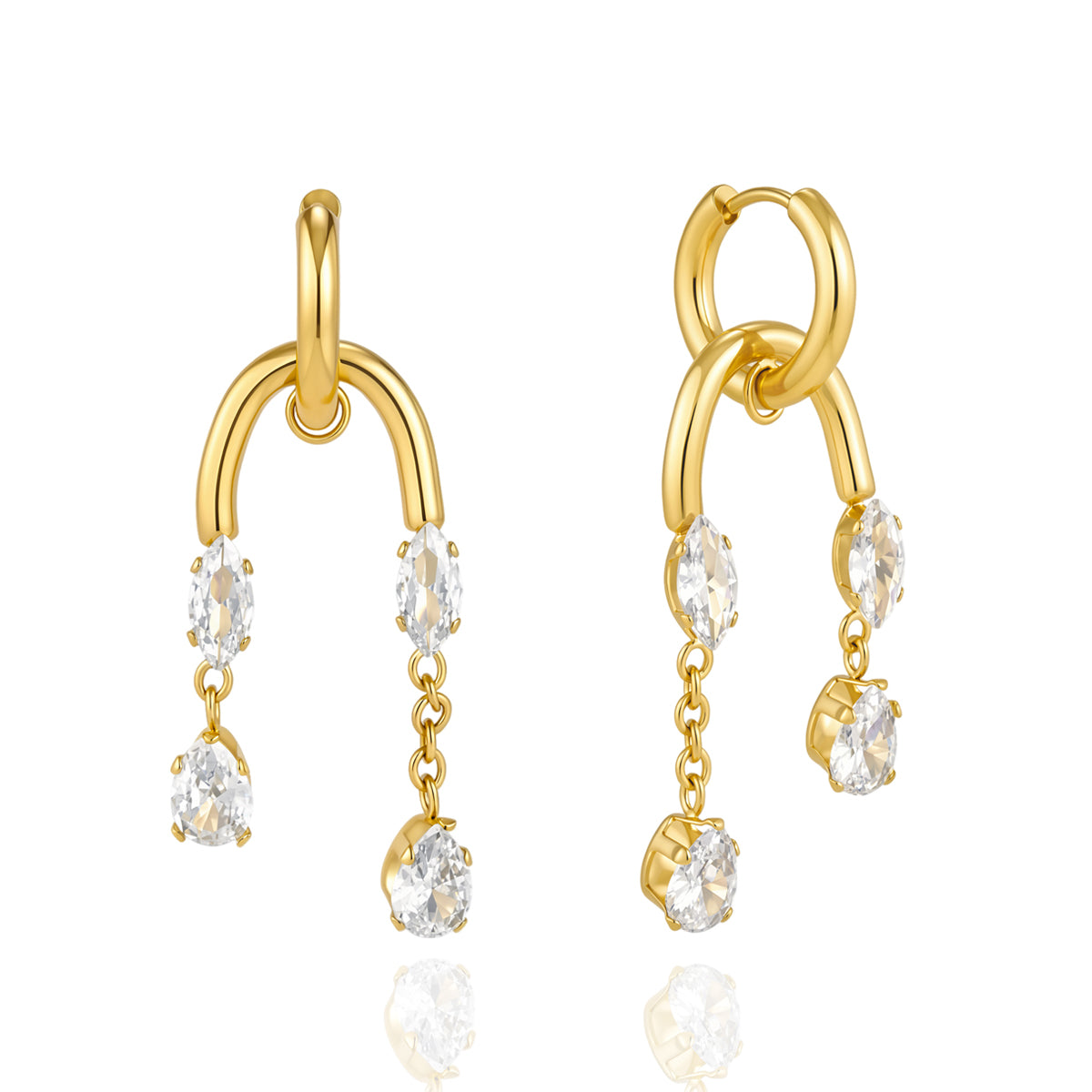 Estella Marquise Tassel Drop Earrings