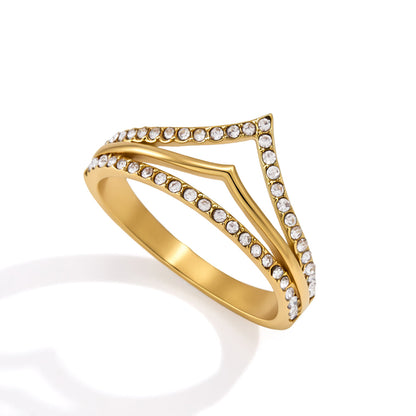Mistral Double Chevron Pavé Ring
