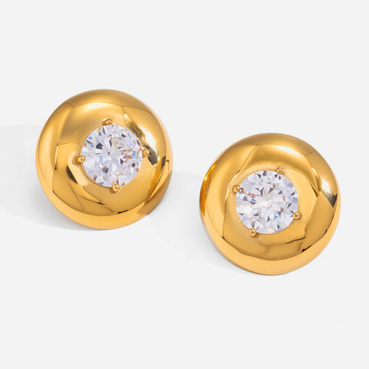Dune Domed Solitaire Stud Earrings