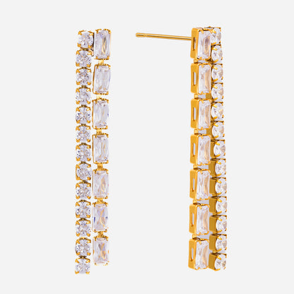Ostro Crystal Ribbon Drop Earrings