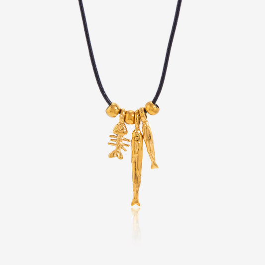 Driftwood Fishbone Cord Necklace