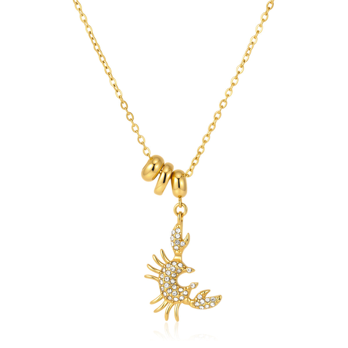 Marea Pavé Crab Pendant Necklace