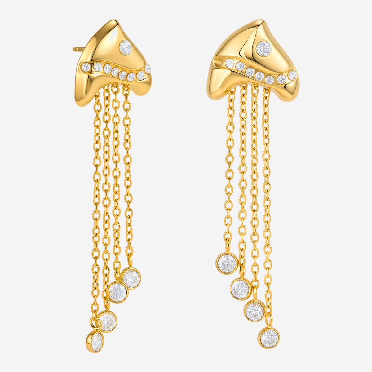 Marea Chain Fringe Drop Earrings