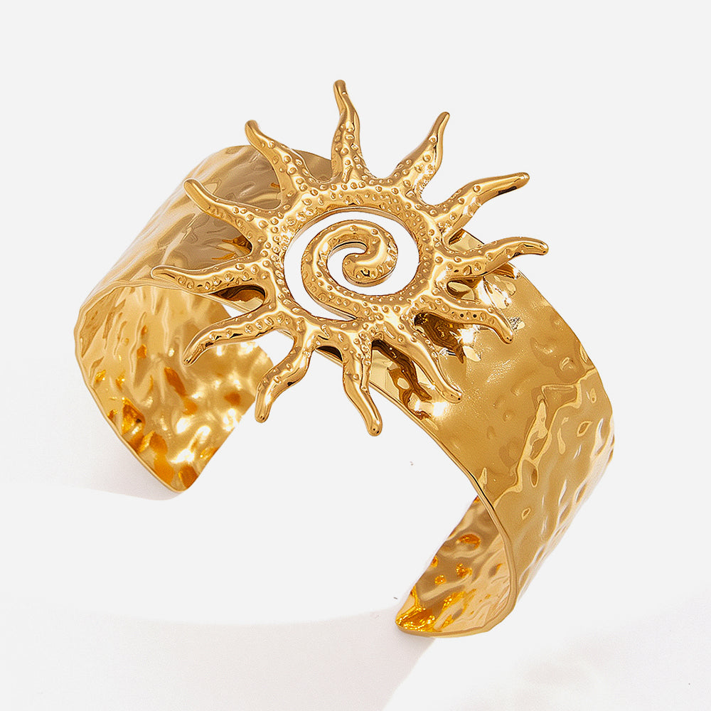 Solstice Spiral Sun Cuff Bracelet