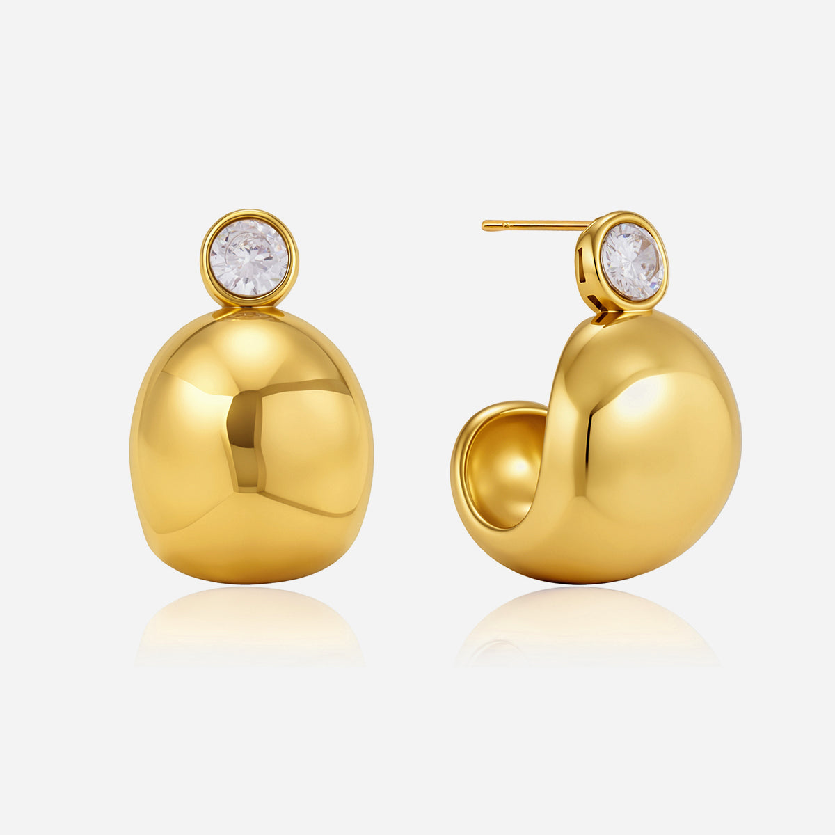 Formentera Polished Orb Stud Earrings