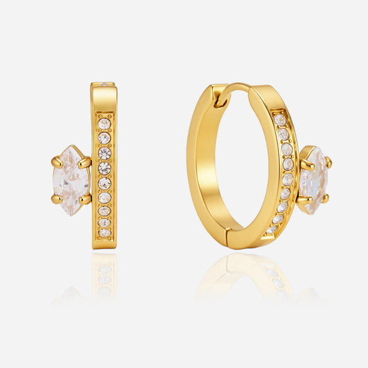 Alba Marquise Pavé Hoop Earrings