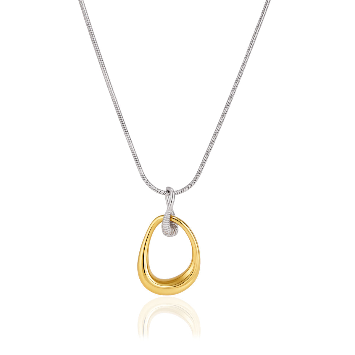 Marea Two Tone Twisted Drop Necklace
