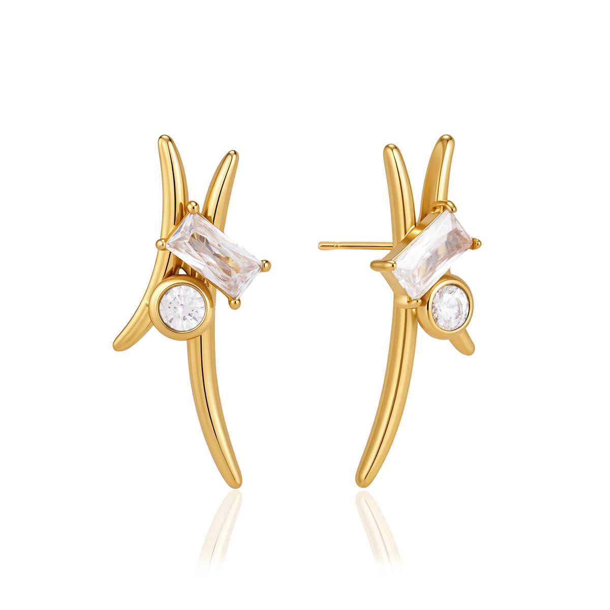 Estrella Crossed Bar Stud Earrings