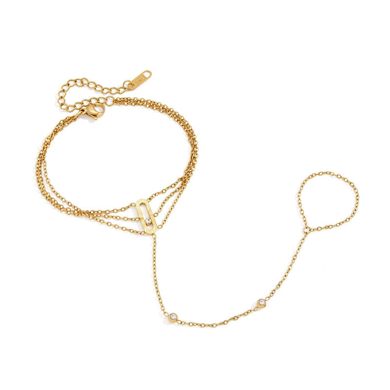 Sirena Triple Strand Hand Chain Bracelet