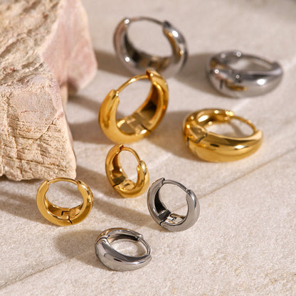 Cala Two-Tone Tapered Huggie Earrings