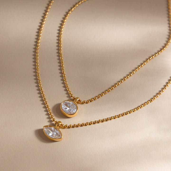 Dune Teardrop Ball Chain Necklace