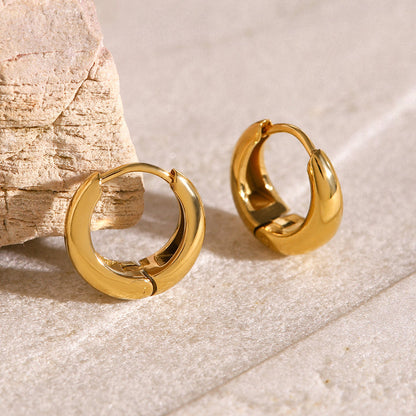 Cala Two-Tone Tapered Huggie Earrings