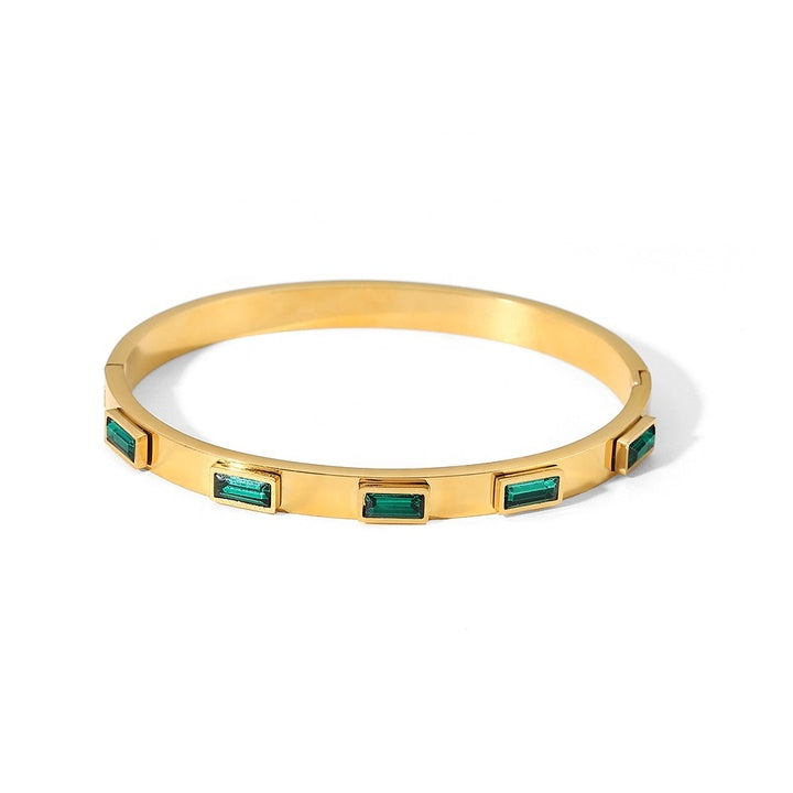 Laurel Green Baguette Bracelet