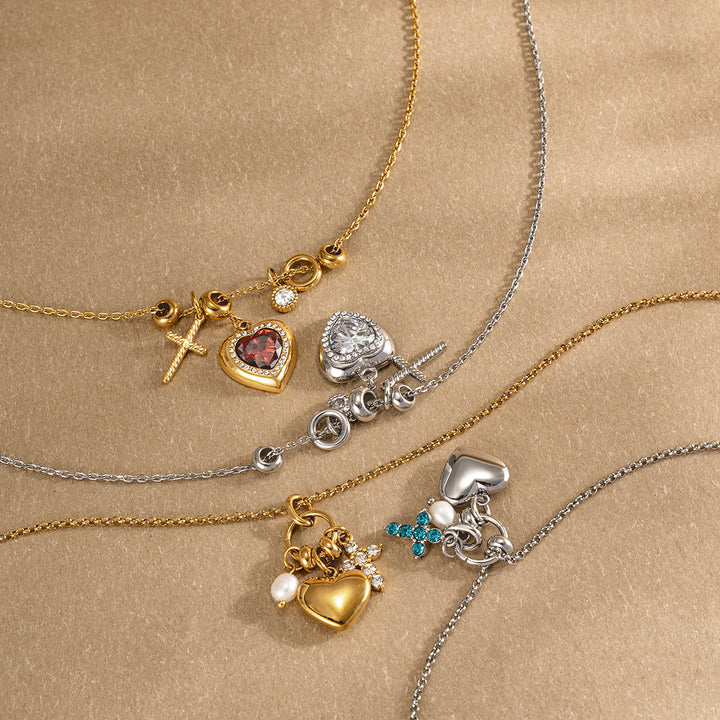 Almond Blossom Padlock Heart Necklace