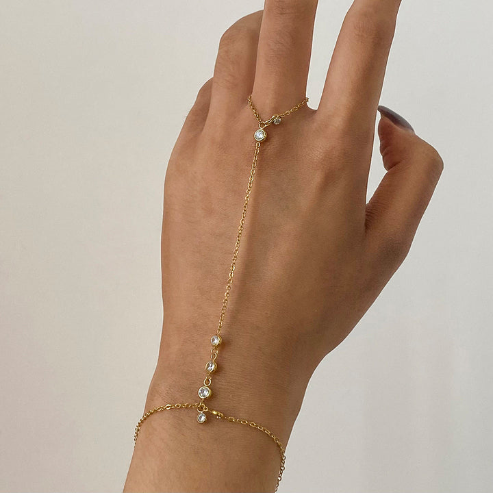 Aurora Crystal Finger Chain Bracelet