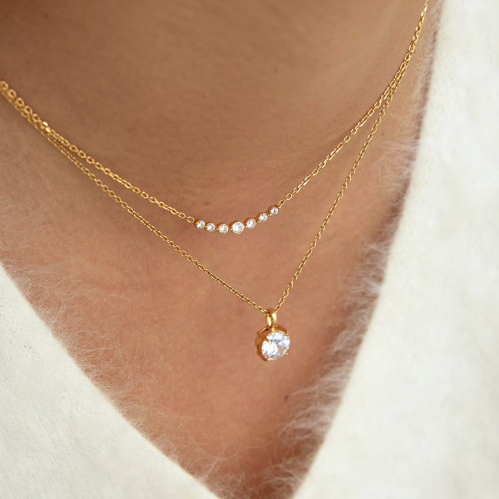 Cove Solitaire Layered Necklace