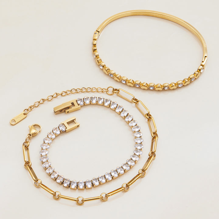 Olive Grove Bezel Bangle Bracelet