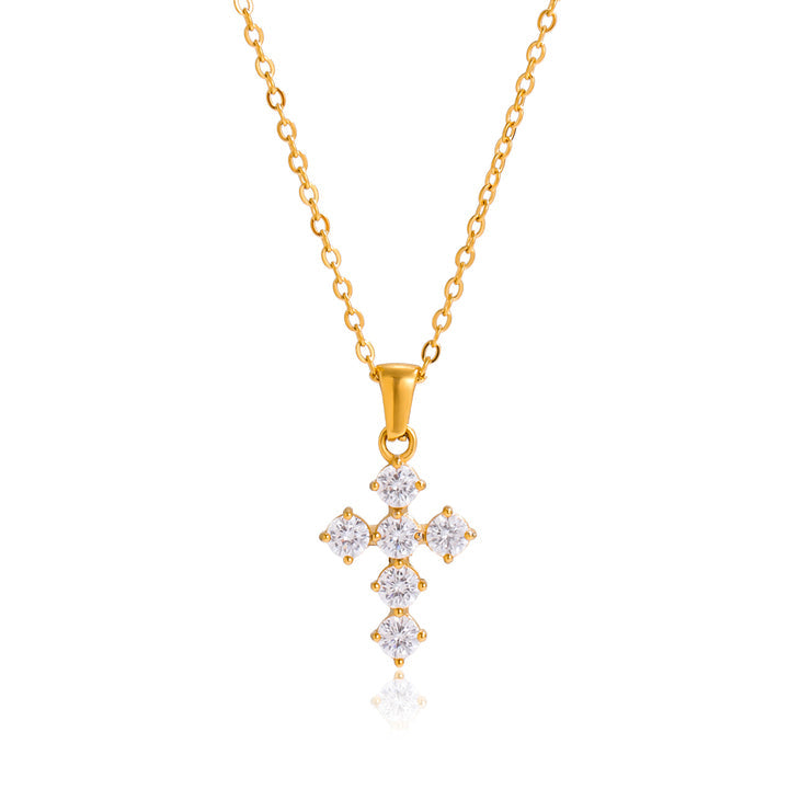 Vesper Pavé Cross Pendant Necklace