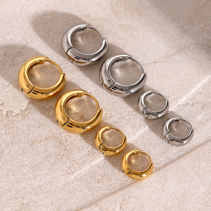 Cala Two-Tone Tapered Huggie Earrings