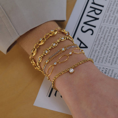 Mistral Bezel Link Chain Bracelet