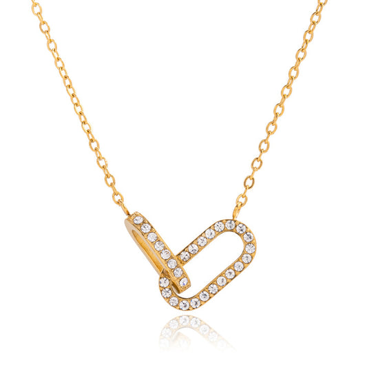 Olive Branch Linked Oval Necklace