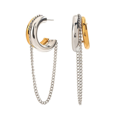 Corsica Chain Drape Hoop Earrings