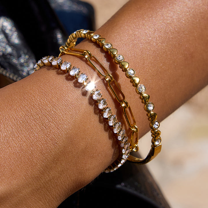 Olive Grove Bezel Bangle Bracelet