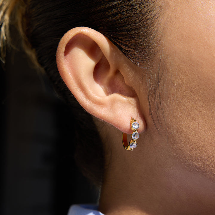 Ibiza Prong Set Huggie Earrings
