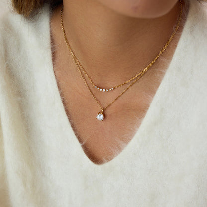 Cove Solitaire Layered Necklace
