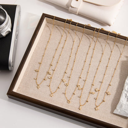 Zephyr Star Charm Station Necklace