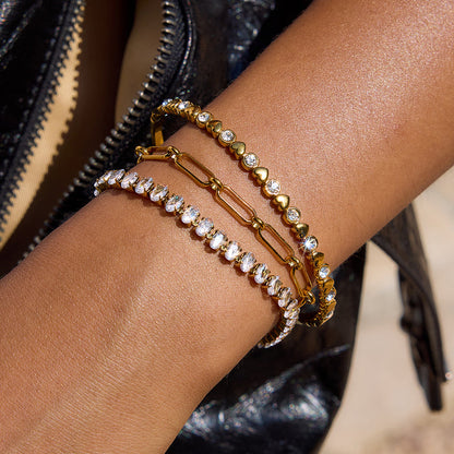 Olive Grove Bezel Bangle Bracelet