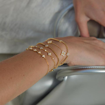 Myrtle Clover Bead Chain Bracelet