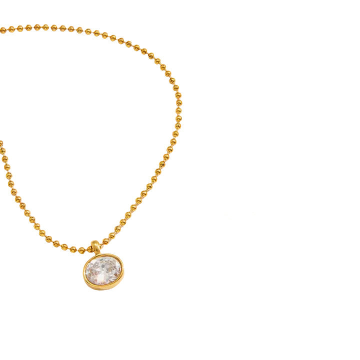 Olive Grove Oval Bezel Ball Necklace