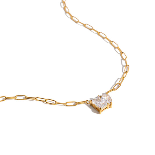 Isola Square Zircon Chain Necklace