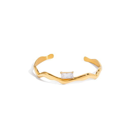 Cala Rippled Baguette Cuff Bracelet
