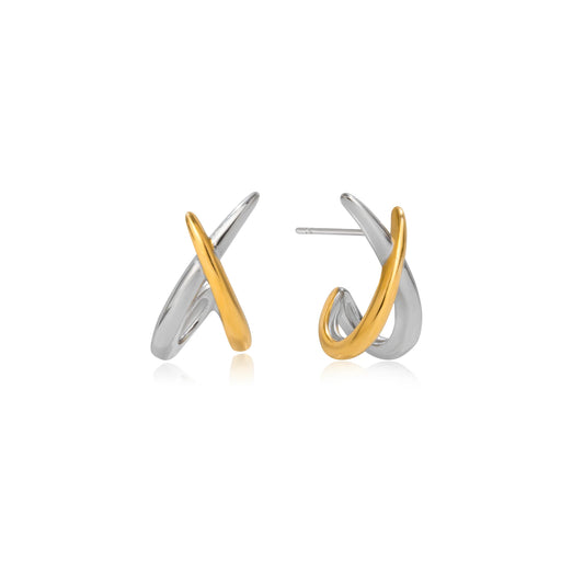 Meltemi Two-Tone Crossover Earrings
