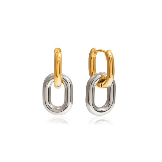 Harbour Two-Tone Oval Link Earrings