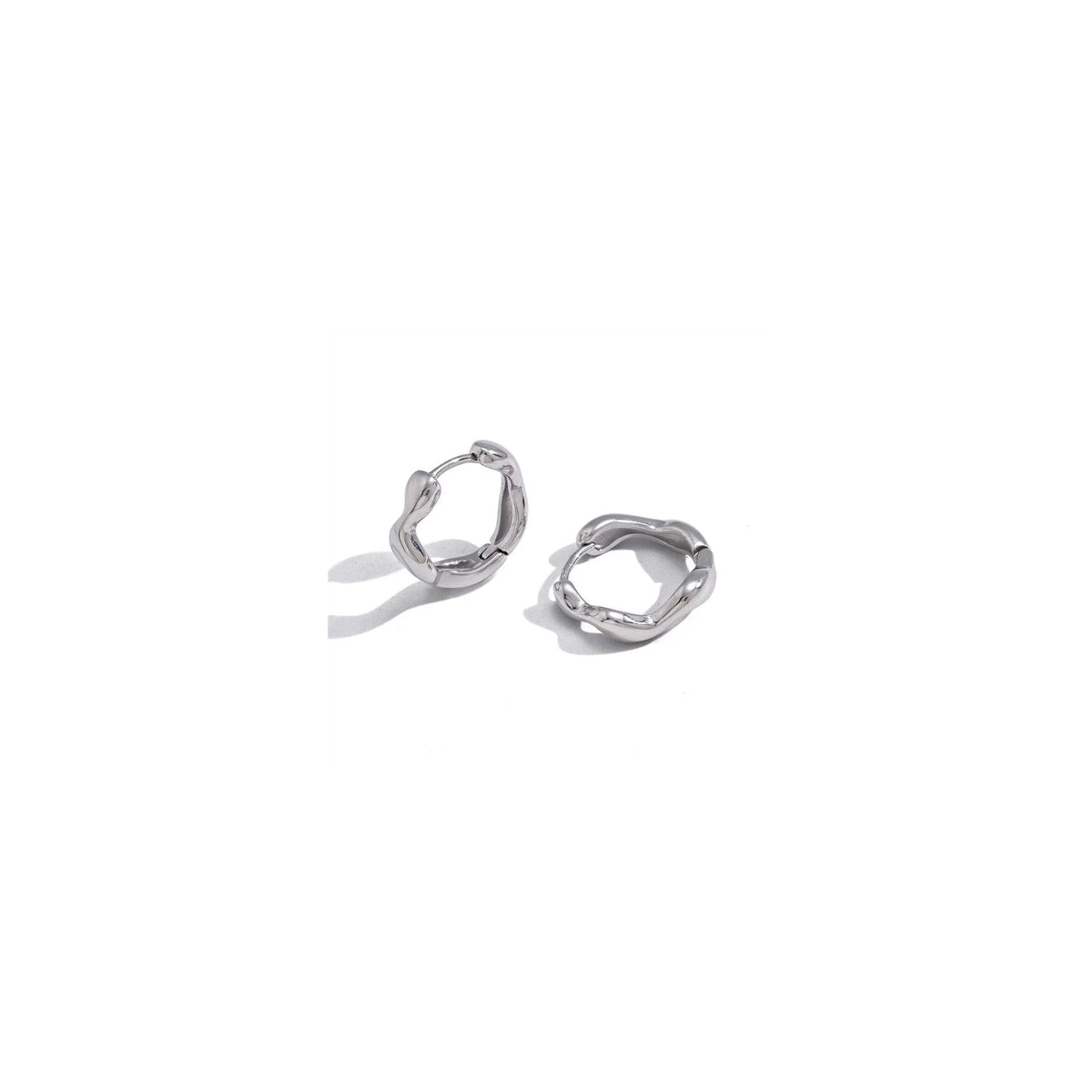 Seafoam Wavy Open Hoop Earrings