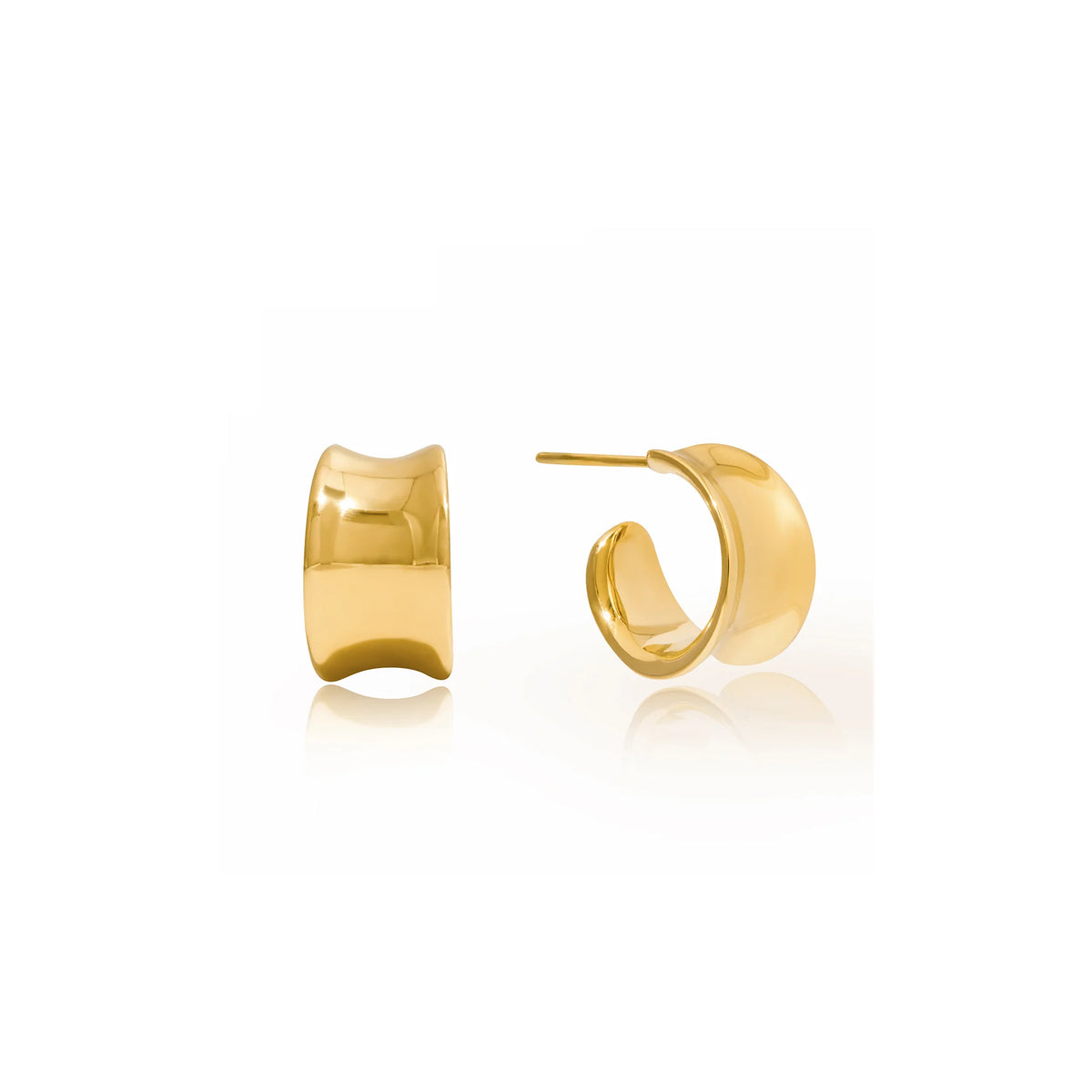 Cala Wide Concave Hoop Earrings