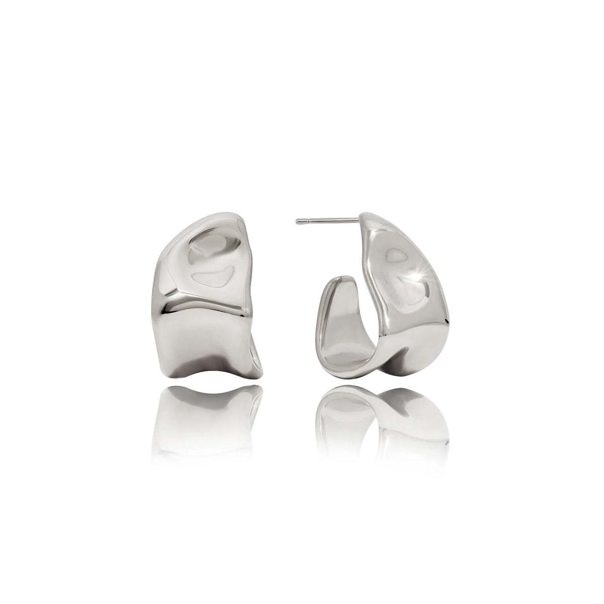Salt Air Hammered Wide Hoop Earrings