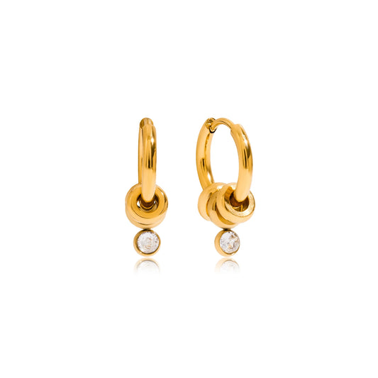Zephyr Knotted Charm Hoop Earrings
