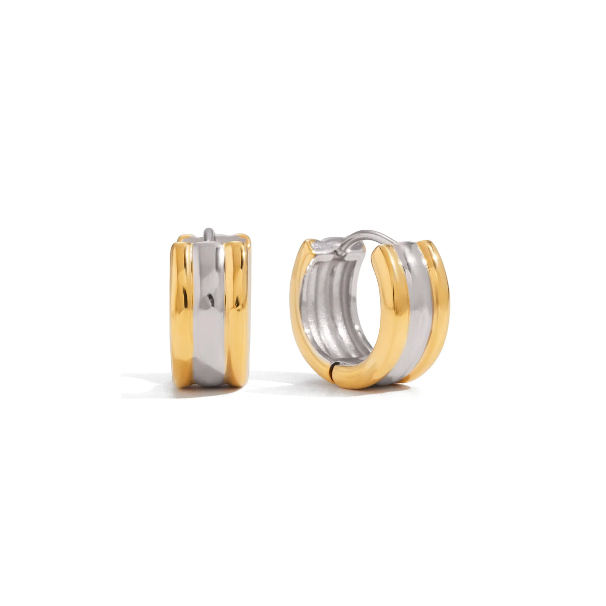 Santorini Two-Tone Layered Hoop Earrings