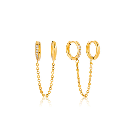Zephyr Linked Hoop Chain Earrings